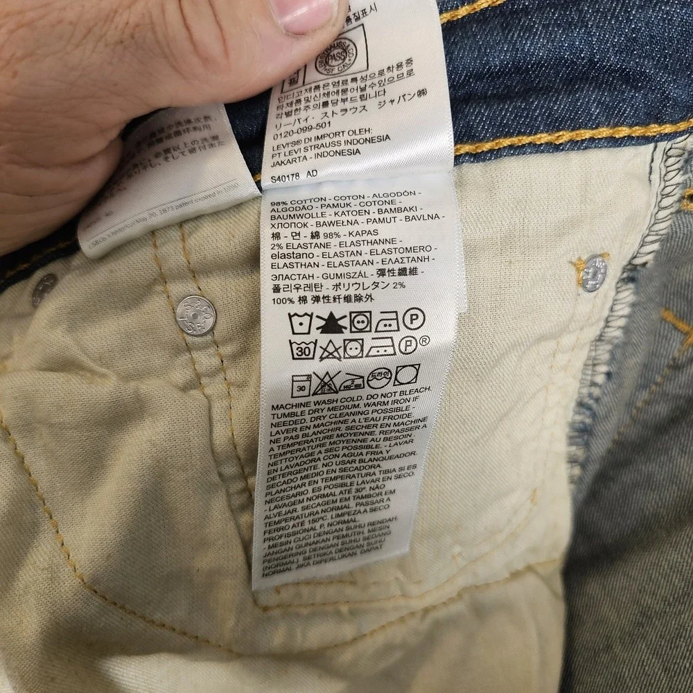 Levis 559 Jeans Mens 38x30 Blue‎ Relaxed Straight Leg Denim Medium Wash